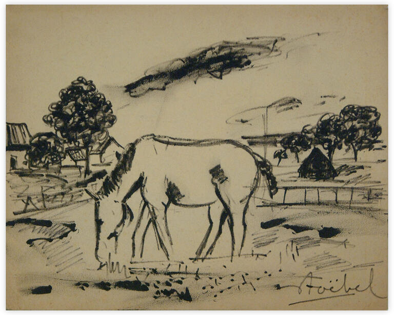 Catalogue raisonné, Edgar Stoëbel, 1 horse 2 clouds - landscape — 