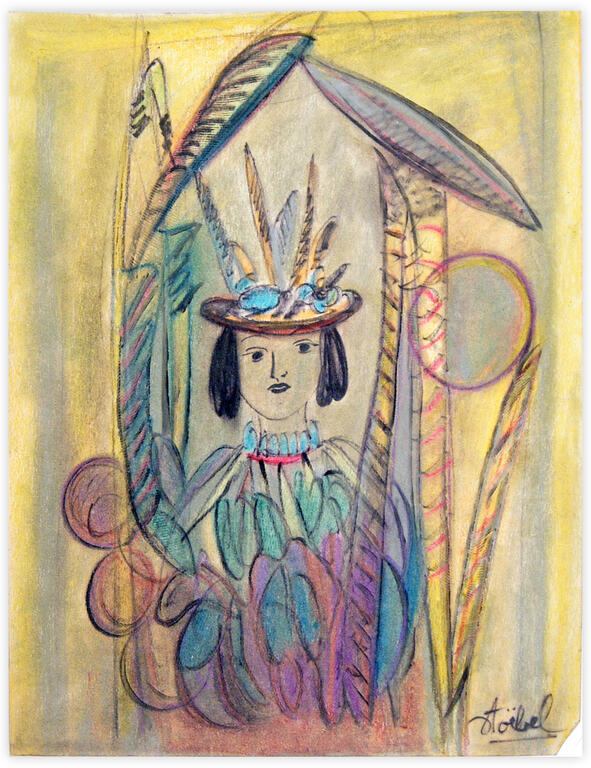 Catalogue raisonné, Edgar Stoëbel, femme couronnée — 