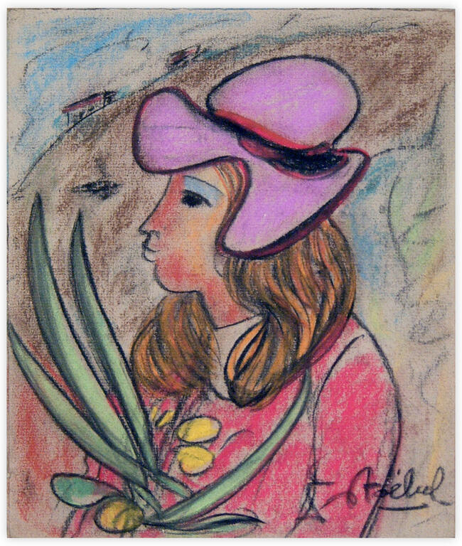 Catalogue raisonné, Edgar Stoëbel, jeune femme au chapeau — 