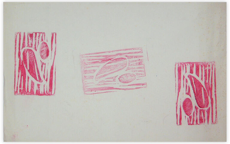 Catalogue raisonné, Edgar Stoëbel, linogravure - fruit — 