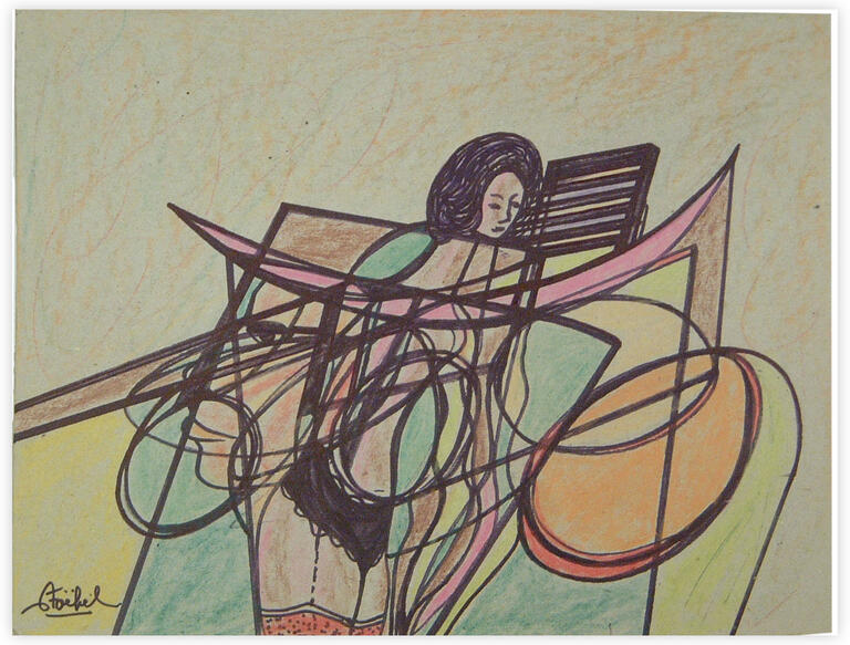 Catalogue raisonné, Edgar Stoëbel, femme aux jarretelles — 