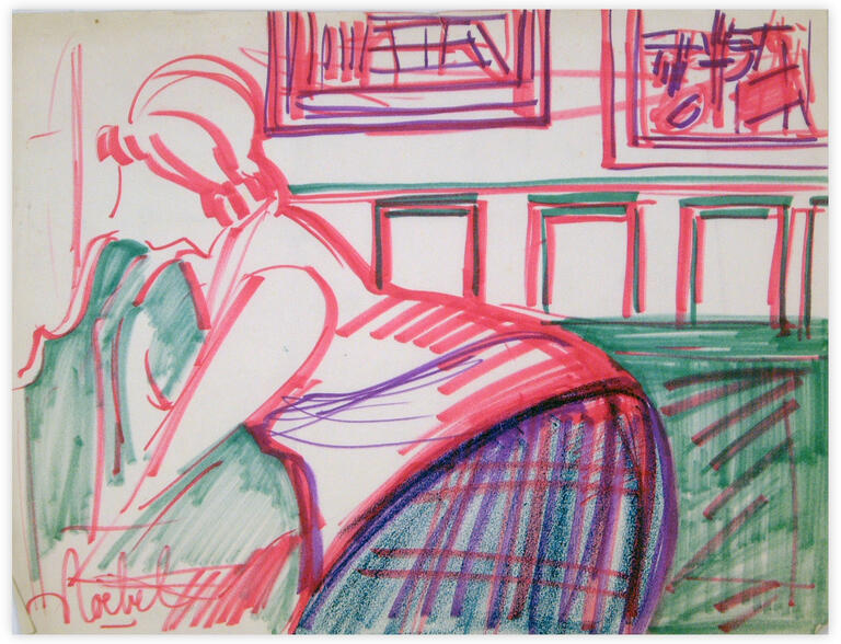 Catalogue raisonné, Edgar Stoëbel, femme sur canapé — 