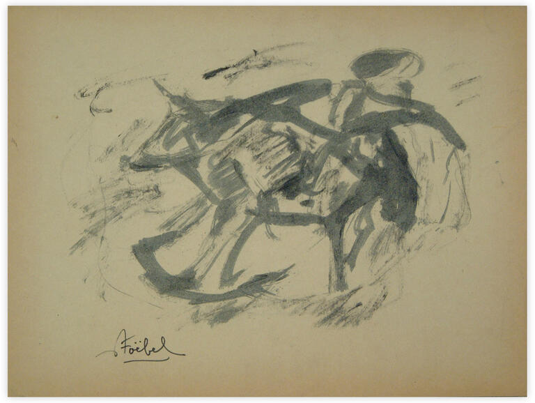 Catalogue raisonné, Edgar Stoëbel, (cavalier désarçonné) abstract — 