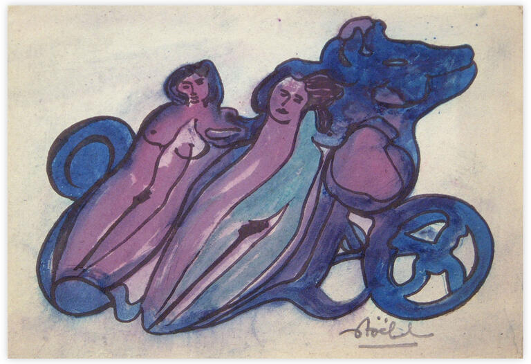 Catalogue raisonné, Edgar Stoëbel, femme sur charrue — 