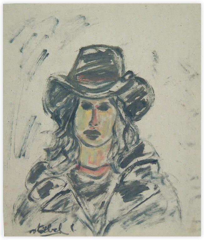 Catalogue raisonné, Edgar Stoëbel, femme au chapeau — 