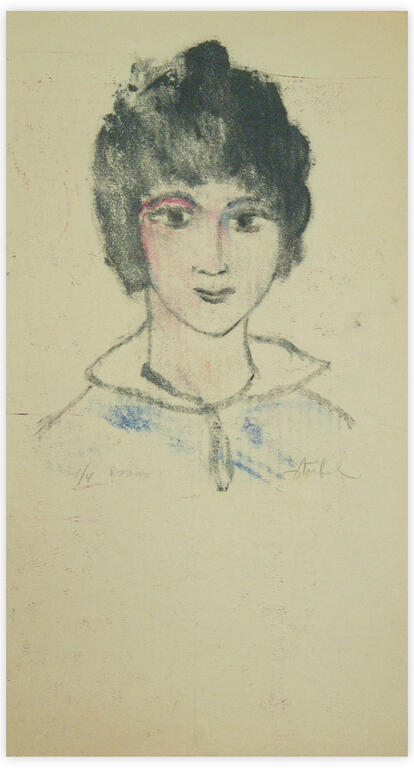 Catalogue raisonné, Edgar Stoëbel, monotype 1/4 - protrait de femme — 