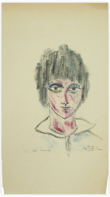 Catalogue raisonné, Edgar Stoëbel, monotype 4/4 - protrait de femme — 