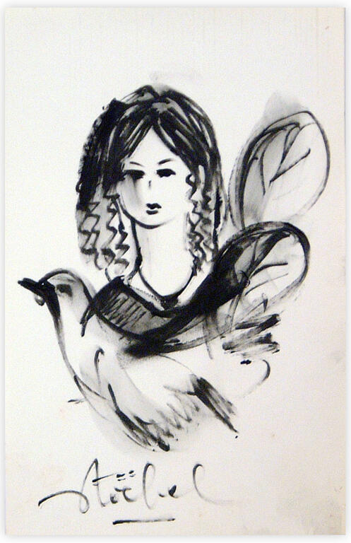 Catalogue raisonné, Edgar Stoëbel, femme et oiseau — 