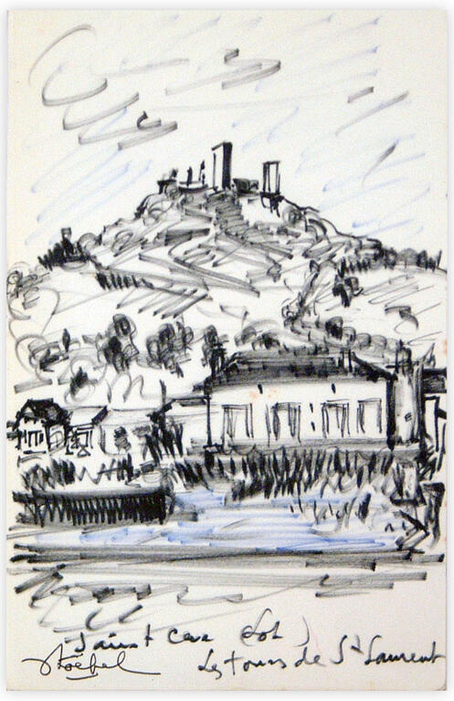 Catalogue raisonné, Edgar Stoëbel, St Cave ? (lot) - les tours de St Laurent - landscape — 