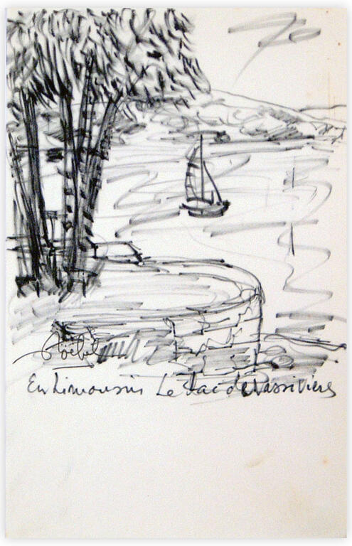 Catalogue raisonné, Edgar Stoëbel, en Limousin - le lac de Vassiviers - landscape — 