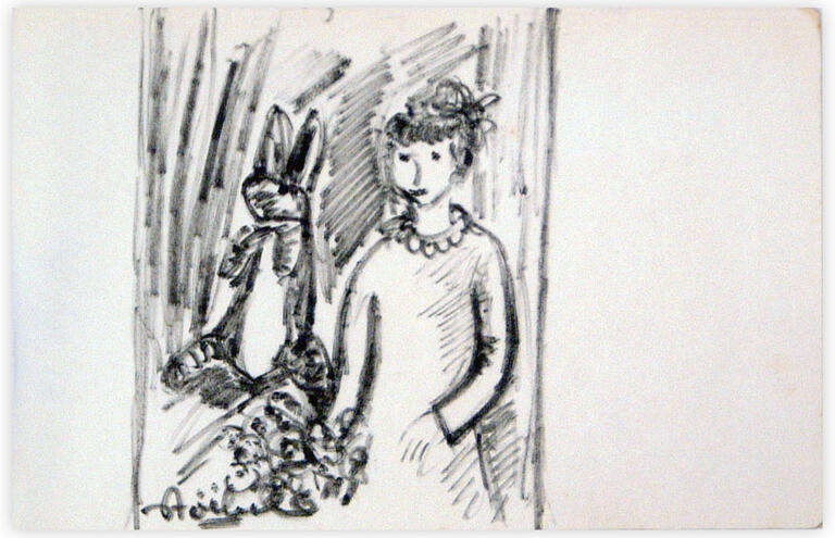 Catalogue raisonné, Edgar Stoëbel, femme et lapin — 