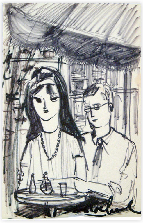 Catalogue raisonné, Edgar Stoëbel, (homme-femme) sous le parasol — 