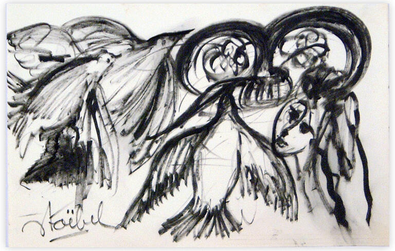 Catalogue raisonné, Edgar Stoëbel, femme et oiseaux — 