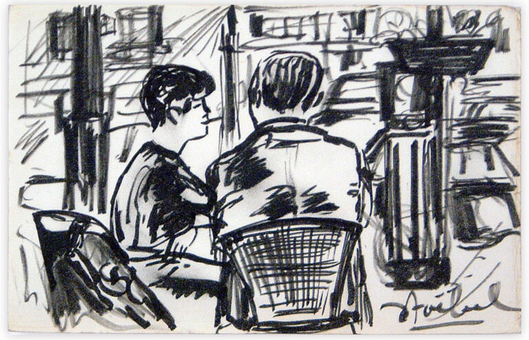 Catalogue raisonné, Edgar Stoëbel, scène de café — 