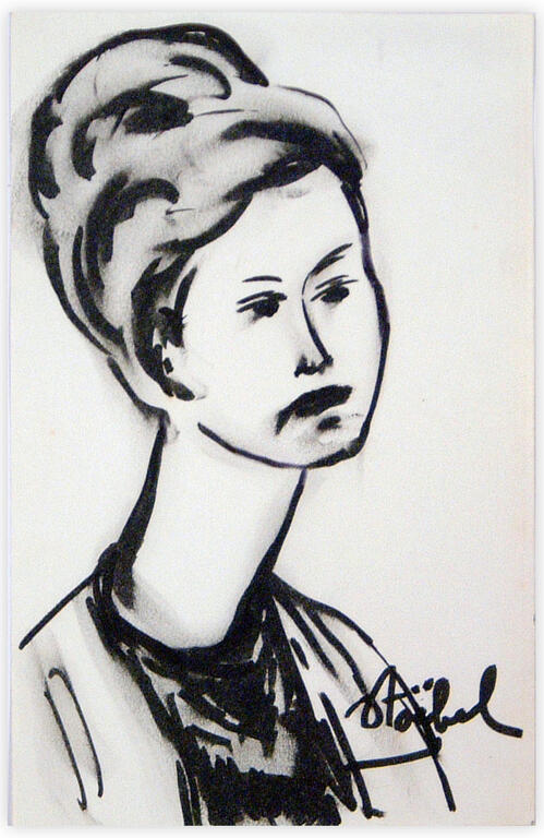 Catalogue raisonné, Edgar Stoëbel, portrait femme au long cou — 