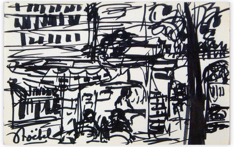 Catalogue raisonné, Edgar Stoëbel, scène de terrasse — 