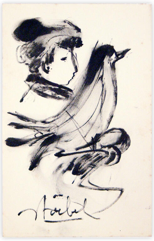 Catalogue raisonné, Edgar Stoëbel, femme et oiseau — 