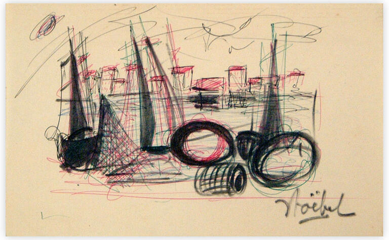 Catalogue raisonné, Edgar Stoëbel, voiles sur port — 