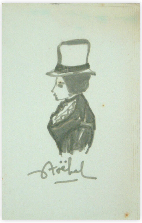 Catalogue raisonné, Edgar Stoëbel, femme au haut de forme — 