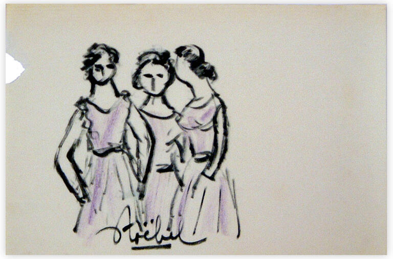 Catalogue raisonné, Edgar Stoëbel, 3 femmes en robe — 