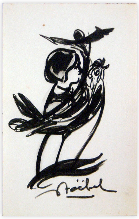Catalogue raisonné, Edgar Stoëbel, compo femme-oiseau — 