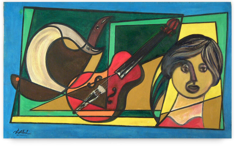 Catalogue raisonné, Edgar Stoëbel, femme au violon