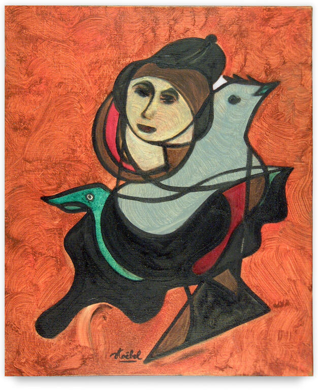 Catalogue raisonné, Edgar Stoëbel, femme aux oiseaux