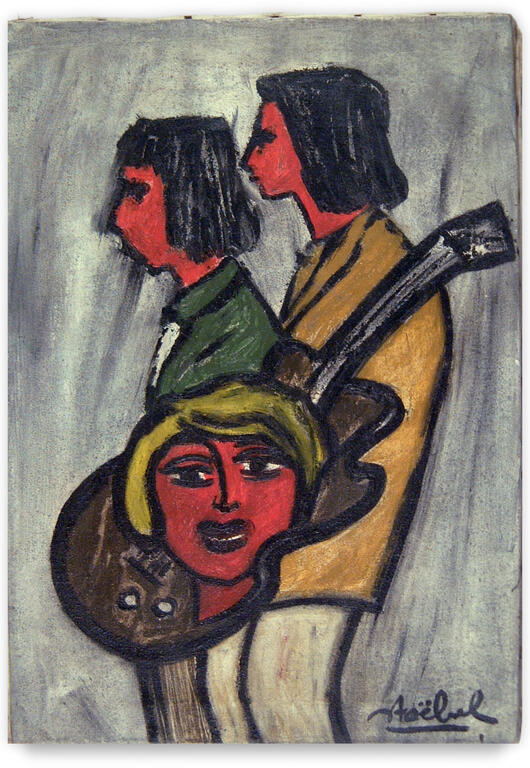 Catalogue raisonné, Edgar Stoëbel, les têtes rouges / personnages et guitare