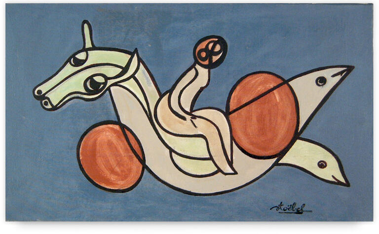 Catalogue raisonné, Edgar Stoëbel, femme au cheval et aux oiseaux