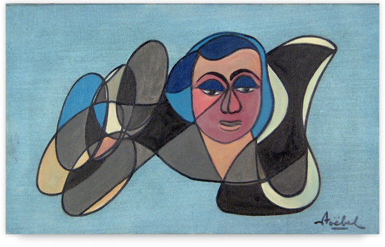 Catalogue raisonné, Edgar Stoëbel, compo à la tête (fond bleu)