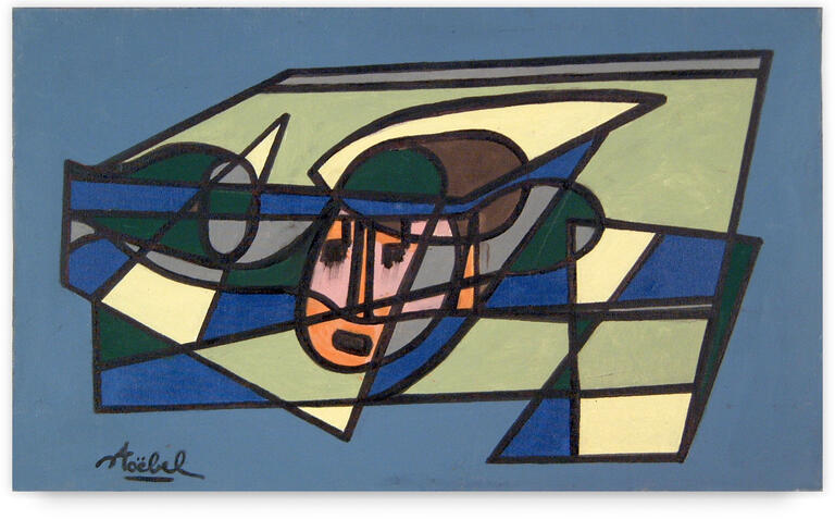 Catalogue raisonné, Edgar Stoëbel, compo à la tête (fond bleu)