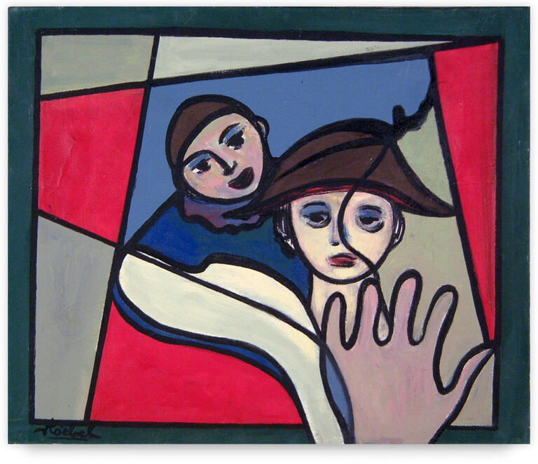 Catalogue raisonné, Edgar Stoëbel, la main d'arlequin / compo à la main et personnages