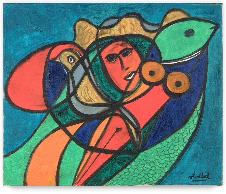 Catalogue raisonné, Edgar Stoëbel, compo femme-oiseau