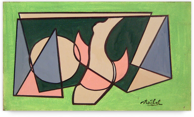 Catalogue raisonné, Edgar Stoëbel, compo à la femme (fond vert)