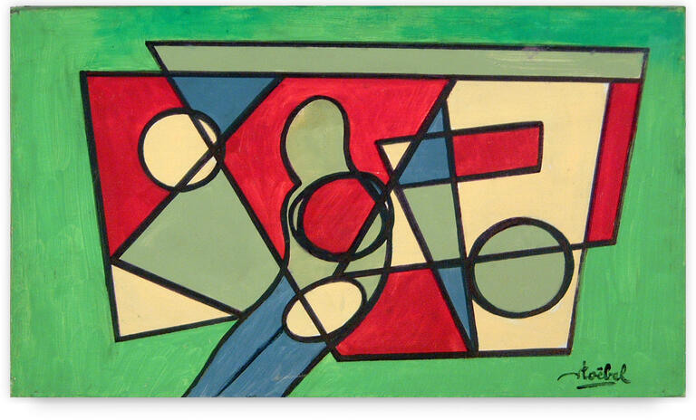 Catalogue raisonné, Edgar Stoëbel, compo personnage sur fond vert