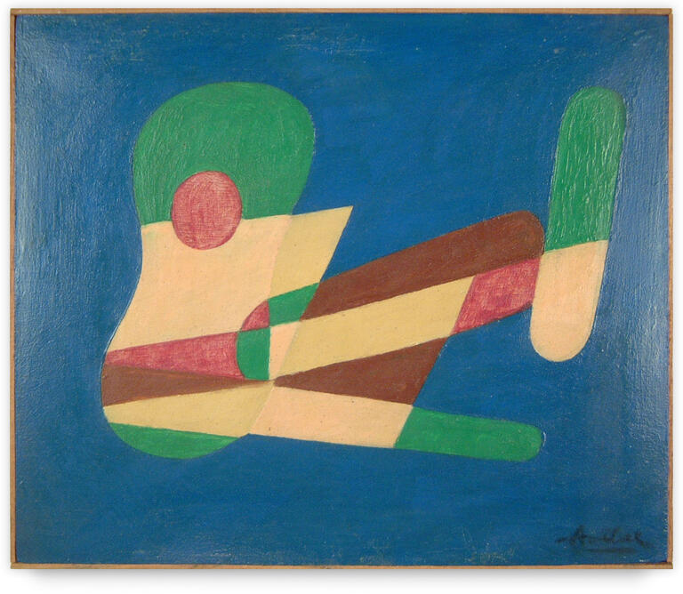 Catalogue raisonné, Edgar Stoëbel, compostion au personnage (fond bleu)