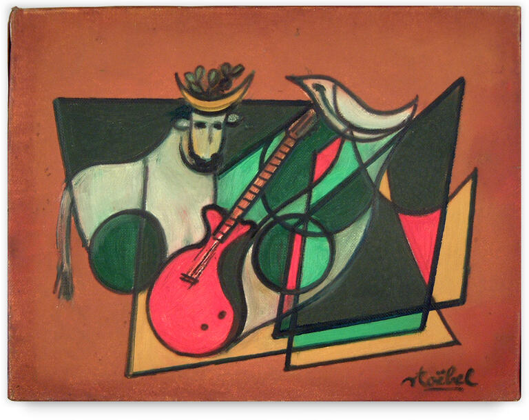 Catalogue raisonné, Edgar Stoëbel, compo - la femme la guitare et l'oiseau