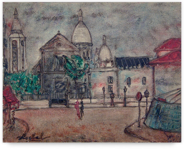 Catalogue raisonné, Edgar Stoëbel, paysage parisien - vue du Sacré-Cœur à Montmartre