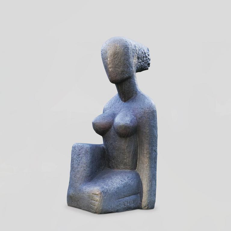 Achiam, Femme Assise (Bronze) - 1982