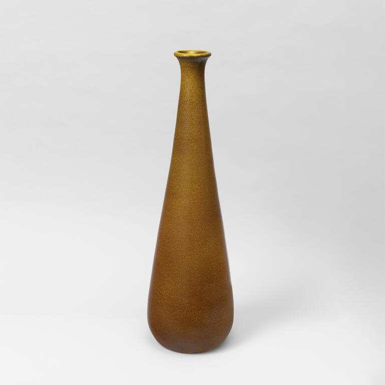 Catalogue raisonné, Pol Chambost, Vase bouteille (jaune brun). Modèle 2129 — 1959
