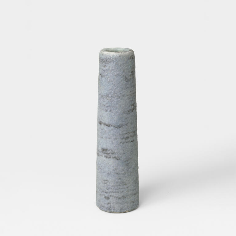 Catalogue raisonné, Pol Chambost, Vase tube bullé (bleu gris). Modèle 2144 — 1960