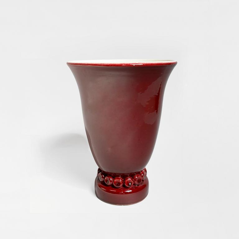 Catalogue raisonné, Pol Chambost, Vase vasque sur pied douche (pourpre blanc) — circa 1936