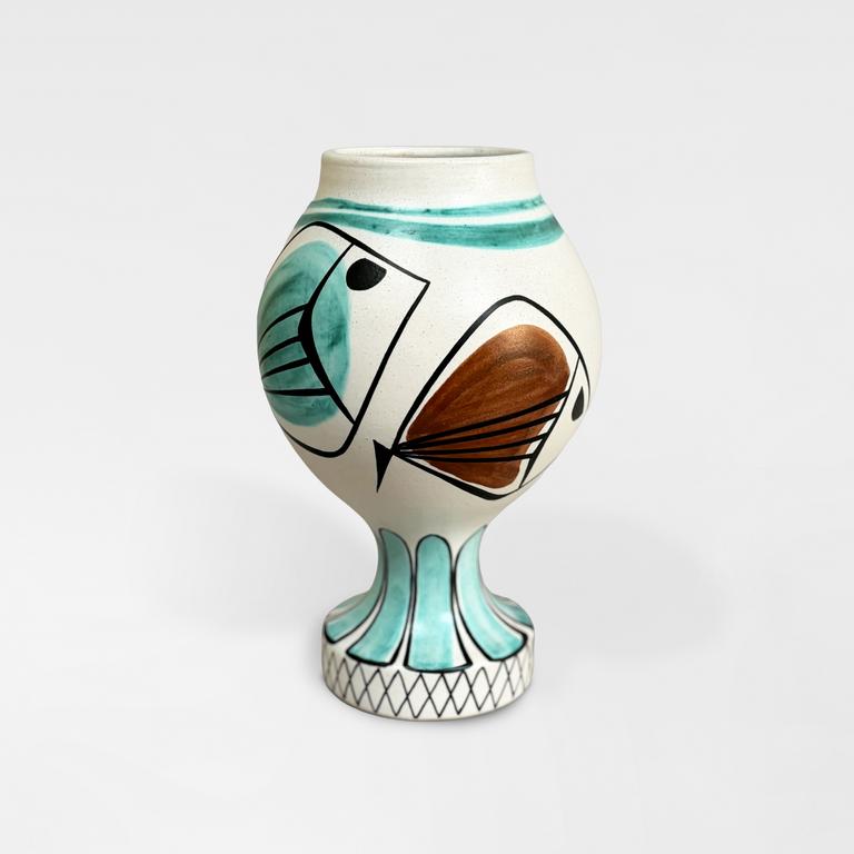 Catalogue raisonné, Pol Chambost, Vase poissons (blanc). Modèle 873 — 1954