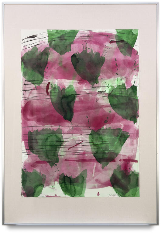 Catalogue raisonné, Patrick Baillet, Partition en rose et vert, Allegro - 2015