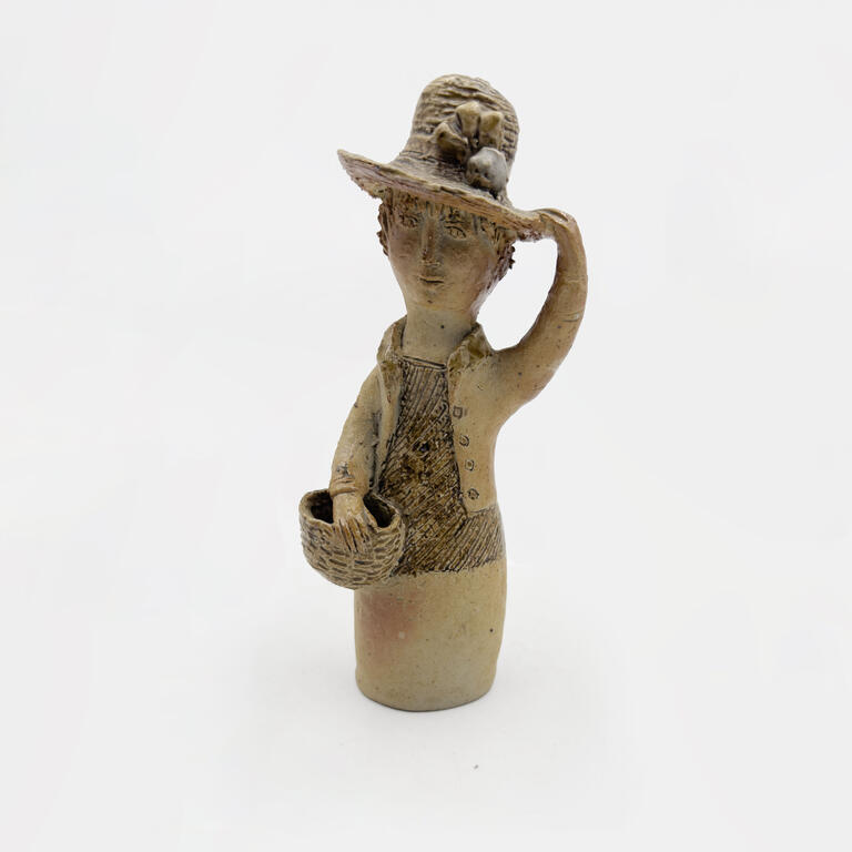 Catalogue raisonné, Jean & Jacqueline Lerat, Femme au gilet ouvert sur un petit pull (bouquetière), 1971