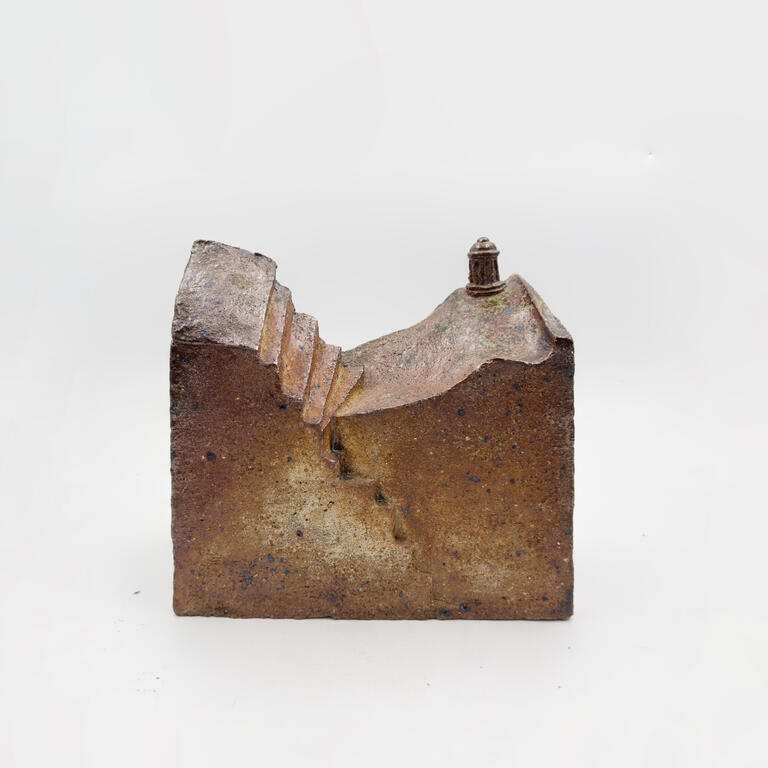 Catalogue raisonné, Jean & Jacqueline Lerat, Paysage, temple et escalier, 1980