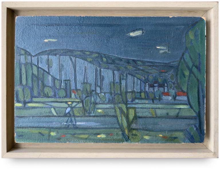 Catalogue raisonné, oeuvre de l'artiste Hans Seiler - Le pêcheur sur la Dordogne, circa 1942