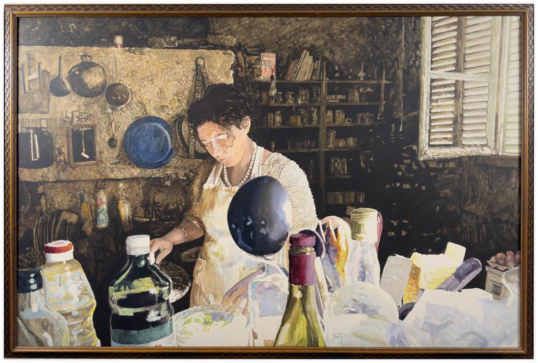 Catalogue raisonné, Claude Grobéty, Robe blanche, les bouteilles - circa 1985