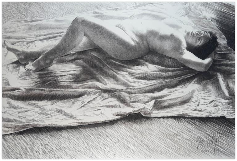 Catalogue raisonné, Claude Grobéty, Nu couché bras sous la tête - 1982