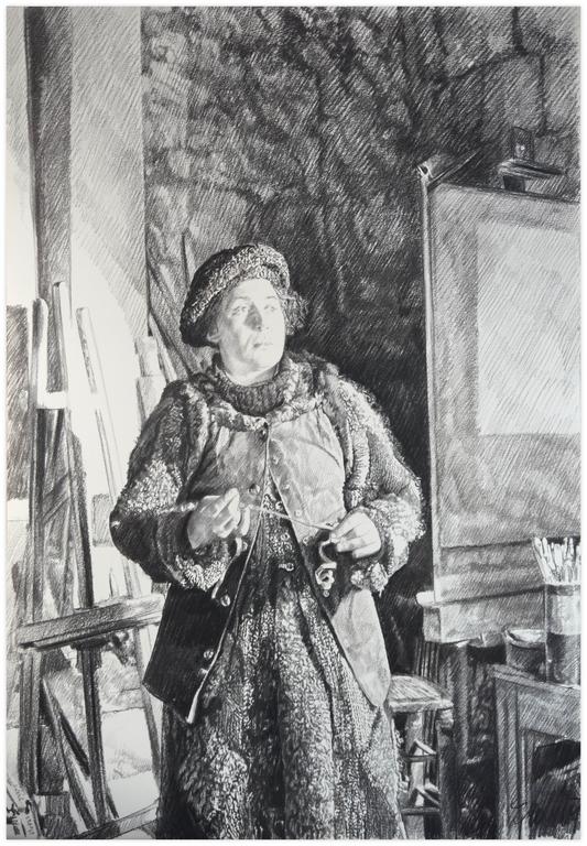 Catalogue raisonné, Claude Grobéty, Robe jaune gilet de cuir, tient un mètre ruban - 1981